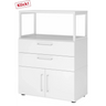 Mobile base bianco FlexWall con due cassetti, due ante e un telaio superiore aperto di hjh OFFICE PRO