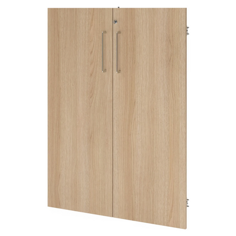 Armadio a due ante FlexWall in effetto rovere con due maniglie argentate di hjh OFFICE PRO
