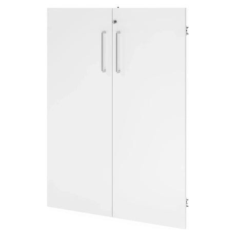 Coppia di ante bianche FlexWall con due maniglie verticali in metallo di hjh OFFICE PRO