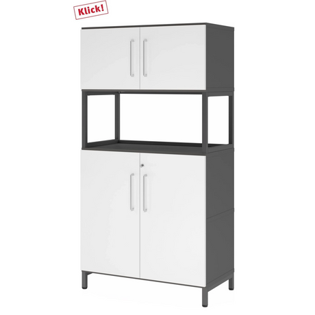 FlexWall | 4 OH | 2 x Türen + Rahmen | mit Sockelgestell - buerostuhl24