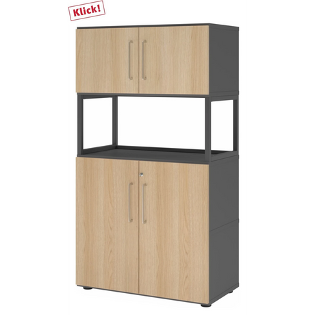 FlexWall | 4 OH | 2 x Türen + Rahmen | mit Stellfüßen - buerostuhl24