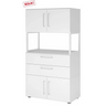 Mobile archiviatura bianco FlexWall con due ante, due cassetti e un ripiano aperto di hjh OFFICE PRO