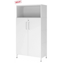 Mobile archiviatura bianco FlexWall con due ante, vano aperto e zoccolo di hjh OFFICE PRO