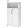Mobile archivio bianco FlexWall con due ante, vano aperto e piedini di hjh OFFICE PRO