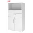 Mobile archiviatore bianco FlexWall con vano aperto, due cassetti e una sezione armadio di hjh OFFICE PRO