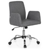 Sedia Home Office FLOW con rivestimento in tessuto grigio e base a stella lucida su ruote di hjh OFFICE