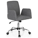 Sedia Home Office FLOW con rivestimento in tessuto grigio e base a stella lucida su ruote di hjh OFFICE