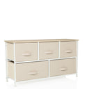 Cassettiera beige FOLDAR con cinque cassetti in tessuto e piano in legno chiaro di hjh LIVING
