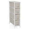 Cassettiera grigia FOLDRESS S con quattro cassetti in tessuto e struttura bianca di hjh LIVING