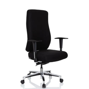 Sedia da ufficio professionale FORCOM nera con braccioli e base lucida di hjh OFFICE
