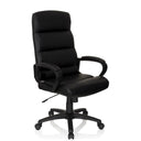 Poltrona professionale FUTURA 100 nera con rivestimento in ecopelle, braccioli e base a rotelle di hjh OFFICE