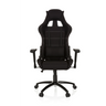 Sedia da gaming GAME FORCE nera con rivestimento in tessuto, cuciture decorative bianche e braccioli di hjh OFFICE