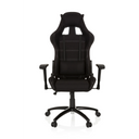 Sedia da gaming GAME FORCE nera con rivestimento in tessuto, cuciture decorative bianche e braccioli di hjh OFFICE