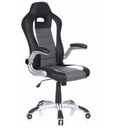 Sedia da gaming GAME SPORT in nero, grigio e bianco con seduta a guscio e base argentata di hjh OFFICE