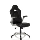 Sedia da gaming GAME SPORT nera con braccioli argentati e una base a stella con ruote di hjh OFFICE