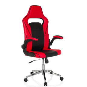 Sedia da gaming GAME SPORT PRO in rosso e nero con braccioli e base cromata di MyBuero