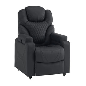 Poltrona Lounge Game Sport RX nera in ecopelle con cuciture a nido d'ape e ruote di hjh OFFICE