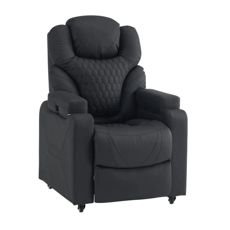 Poltrona Lounge Game Sport RX nera in ecopelle con cuciture a nido d'ape e ruote di hjh OFFICE