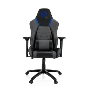 Sedia da gaming GAMEBREAKER POLARYS I in grigio e blu con accenti blu e rotelle di hjh OFFICE