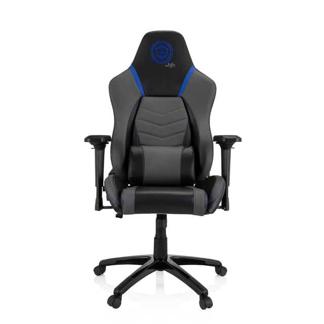 Sedia da gaming GAMEBREAKER POLARYS I in grigio e blu con accenti blu e rotelle di hjh OFFICE
