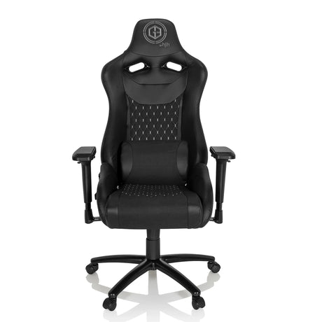 Sedia da gaming nera GAMEBREAKER SX 04 con motivo trapuntato e braccioli di hjh OFFICE