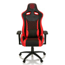 Sedia da gaming GAMEBREAKER SX 04 in nero-rosso con rivestimento trapuntato e cuscino lombare di hjh OFFICE