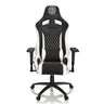 Sedia da gaming GAMEBREAKER SX 04 in bianco e nero con cuciture a diamante e braccioli di hjh OFFICE