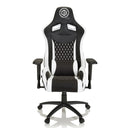 Sedia da gaming GAMEBREAKER SX 04 in bianco e nero con cuciture a diamante e braccioli di hjh OFFICE
