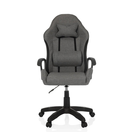 Sedia da gaming GAMEBREAKER W01 in grigio e nero con cuscini per collo e lombari di MyBuero