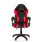 Sedia da gaming GAMEBREAKER W02 in nero-rosso con supporto per il collo e braccioli di MyBuero