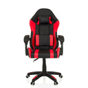 Sedia da gaming GAMEBREAKER W02 in nero-rosso con supporto per il collo e braccioli di MyBuero