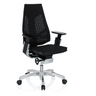 High-end Sedia da ufficio GENIDIA con rivestimento in rete nera e base a stella cromata di hjh OFFICE