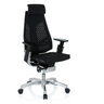 High-end Sedia da ufficio GENIDIA PRO con rivestimento in rete nera, poggiatesta e base lucidata di hjh OFFICE