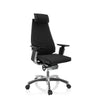 High-end Sedia da ufficio GENIDIA PRO con rivestimento in tessuto nero e base lucidata di hjh OFFICE