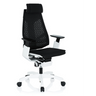 High-end Sedia da ufficio GENIDIA PRO WHITE con rivestimento in rete nera e struttura bianca di hjh OFFICE