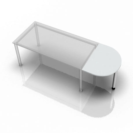 Tavolino grigio HA60 / HA80 / HA160 con piano semicircolare e gambe sottili di hjh OFFICE PRO