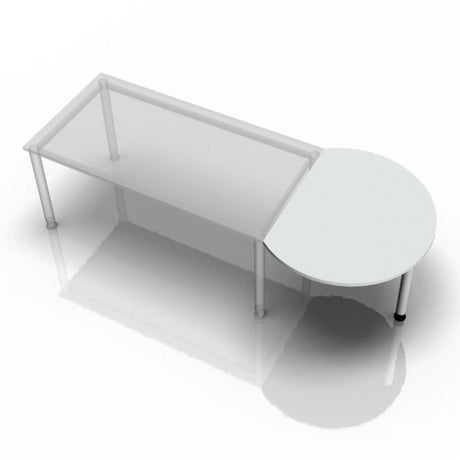 Tavolino grigio HA60 / HA80 / HA160 con piano rotondo e base rettangolare di hjh OFFICE PRO