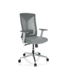 Sedia da ufficio professionale HALIFAX grigia con schienale in rete e base lucidata di hjh OFFICE