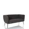 Sofà lounge HAYRIVER grigio con rivestimento in tessuto e quattro sottili gambe in metallo nero di hjh LIVING