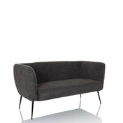 Sofà lounge HAYRIVER grigio con rivestimento in tessuto e quattro sottili gambe in metallo nero di hjh LIVING