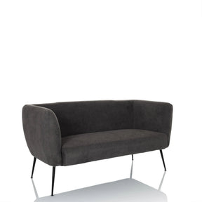 Sofà lounge HAYRIVER grigio con rivestimento in tessuto e quattro sottili gambe in metallo nero di hjh LIVING