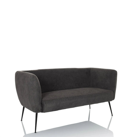 Sofà lounge HAYRIVER grigio con rivestimento in tessuto e quattro sottili gambe in metallo nero di hjh LIVING