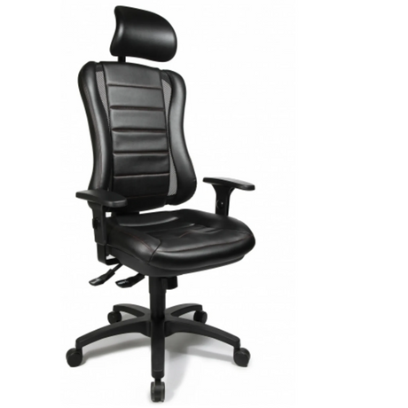 Sedia da ufficio professionale HEAD POINT RS nera con poggiatesta e braccioli di Topstar