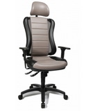Sedia da ufficio professionale HEAD POINT RS grigia con struttura nera e poggiatesta di Topstar