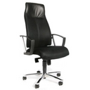 Poltrona professionale HIGH SIT UP nera con schienale in rete, braccioli e base a stella di Topstar