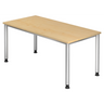 Scrivania regolabile in altezza HILO 16 S con piano in legno d'acero e gambe argentate di hjh OFFICE PRO