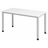 Scrivania bianca HILO 614 S con gambe argentate e piano bianco di hjh OFFICE PRO