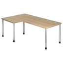 Scrivania a L HILO 82 S effetto rovere con gambe argentate di hjh OFFICE PRO