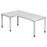 Scrivania a L HILO 82 S in bianco con gambe argentate di hjh OFFICE PRO