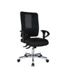 Sedia da ufficio professionale HJH SITNESS WORK in nero con schienale in rete e base cromata di Topstar